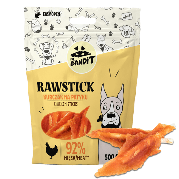 Mr. Bandit RAWSTICK chicken sticks - деликатесно лакомство с пилешко за кучета 500 гр.