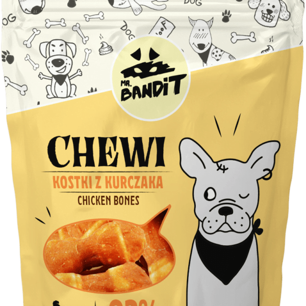 Mr. Bandit CHEWI chicken bones - деликатесно лакомство с пилешко за кучета 500 гр.