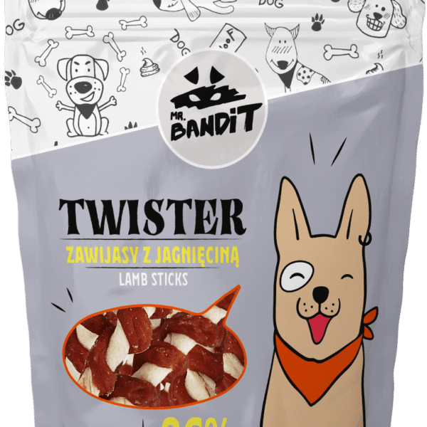 Mr. Bandit TWISTER lamb sticks - деликатесно лакомство с агнешко за кучета 500 гр.