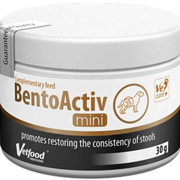 Vetfood Bentoactiv Mini 30 гр. - хранителна добавка на прах при диария и лошо храносмилане