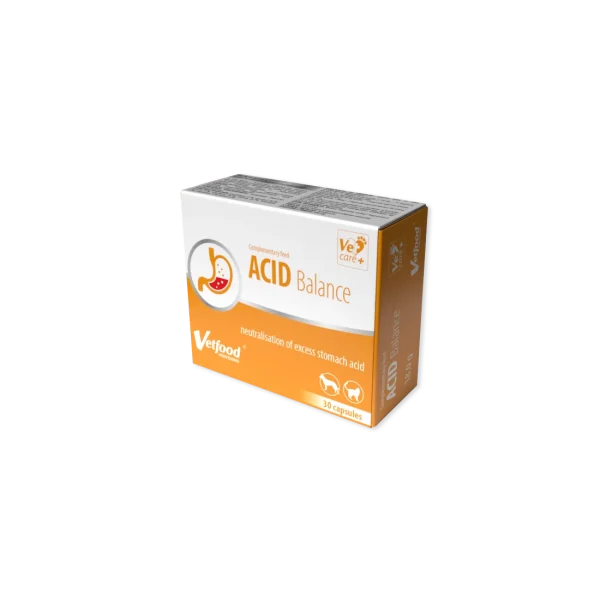 Vetfood ACID Balance 30 капсули - добавка за кучета и котки при повръщане и диария