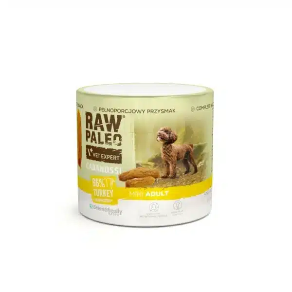 RAW PALEO Cabanossi Turkey Mini 100g - пълноценно лакомство с наденица за кучета