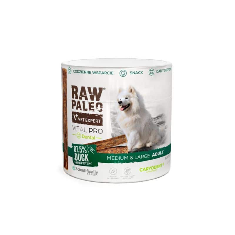 RAW PALEO Vital Pro Dental Duck Medium Large 100g - хипоалергенно монопротеиново функционално лакомство